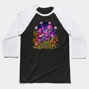 Ocean Bottom Magic Mushrooms Baseball T-Shirt